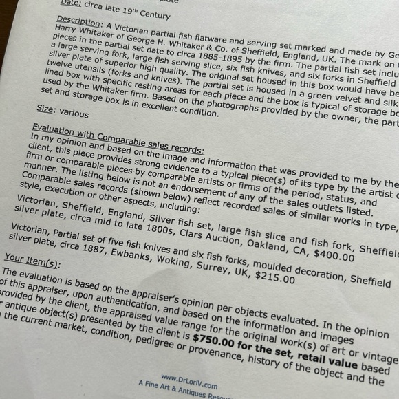 Antique Sheffield MARKED fish flatware and serving set! Bargain price! - Picture 10 of 12